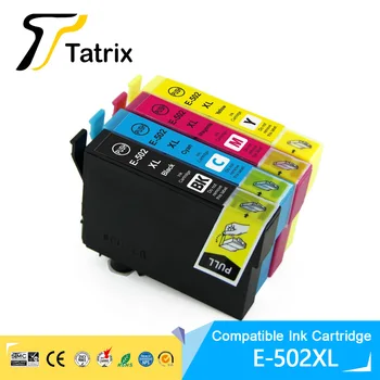 Tatrix Suderinama Rašalo Kasetė E-502XL T502 T502XL Epson Expression Home XP-5100 XP-5105 WorkForce WF-2860DWF WF-2865DWF