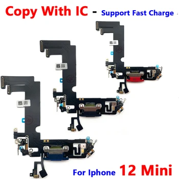 5vnt USB Įkrovimo Kroviklis Port Jungtis, Flex Cable For iPhone 12 Mini Įkrovimo Valdybos Doko Jungtis Uosto Flex Kabelis atacadista