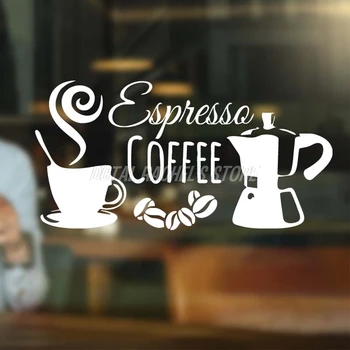 Kavos Parduotuvė Ženklas, Logotipas, Kavinė Dekoro Aukščiausios Kokybės Sienų Taurės Puodą Espresso Lipdukas Lipdukas Vinilo Individualų