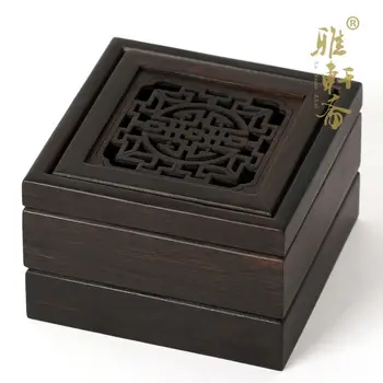 Violetinė sandalmedžio smilkalų censer su medinio disko smilkalų dėžutė smilkalų valdybos tuščiaviduriai dėžutę