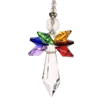 Rainbow Crystal Angelas Žavesio Vaivorykštė Angelas Sargas Kristalų Girliandos Krištolo, Ornamentas, Namų, Automobilių Puošimas
