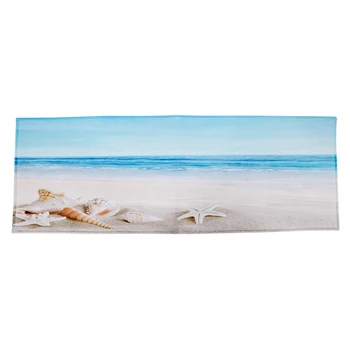 Blue Ocean Žvaigždė Myli Shell Holiday Beach Pajūrio Peizažai Jūrmylių Tema Spausdinti Poliesteris Gumos Anti-Slydimo Vonios Kambario Kilimėliai Kilimėliai