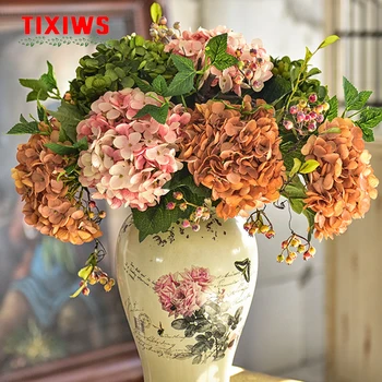 Europos stiliaus modeliavimas jaustis hydrangea Amerikietiško stiliaus sielovados netikrą gėlių kambarį namuose minkštas šilko gėlių, dekoratyvinių gėlių