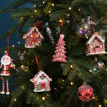 Kalėdas Kaime Namo Puošyba, Led Spindinčią Kalėdų Dekoratyvinis Kalėdų Eglutės Kabinti Mažai Pakabukas Kalėdų Dekoro vaiko Dovana
