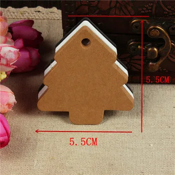300pcs 5.5*5.4 cm Kraftpopieris Christmas tree tag sąrašas tuščias žymeklį pažymėti kepimo kortelės ranka-dažytos žymės