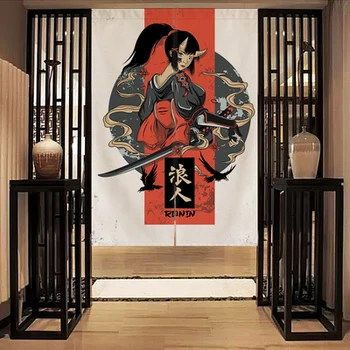 Japoniško stiliaus restoranas, suši, sašimi virtuvės durų, langų užuolaidų, namų puošybai