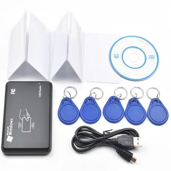125KHz USB Arti Patekimo Kontrolės Smart RDA ID Kortelės Skaitytojas ir Rašytojas Kopijuoklis+5vnt EM4350 T5577 Žymas, korteles+ Programinės įrangos CD