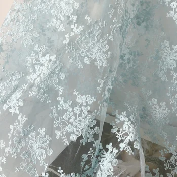 Vieno metro aukštos kokybės nėriniai tissu mėlyna Floret siuvinėjimo telas Drabužių sijonas vestuvių suknelė fotografavimo fone audinio
