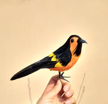 naujas modeliavimo black bird modelis žaislas plastikiniai & kailiai Šarka dovana, apie 16cm 1043