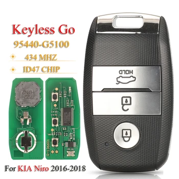 jingyuqin 95440-G5100 Keyless Go Smart Automobilių Nuotolinio Rakto Pakabuku 434MHz ID47 Mikroschemą Kia Niro 2016-2018 3 Mygtukai