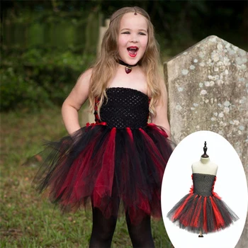Vaikų Dienos Fancy Dress Vampyro Vaidmuo Žaisti Kostiumu Mergina, Helovyno Cosplay Vampyras Kostiumai Vaikams Gotikos Vampyras Apranga