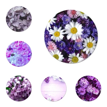 58mm Violetinė Alyva Gėlių Segė Pin Cosplay Ženklelis Reikmenys, Drabužiai, Kuprinės, Apdailos Dovana