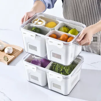 Šaldytuvas Plastikinės Sandėliavimo Dėžutės Gali Būti Nubrėžiama Maisto Klasės Uždaromos Šviežių Palaikymo/Šaldiklio Langelį, Organizuoti Virtuvės Reikmenys