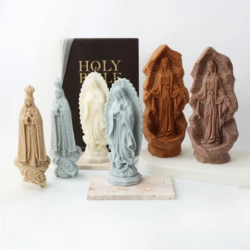 3D Fatimos Mergelės Statula Žvakė Pelėsių 