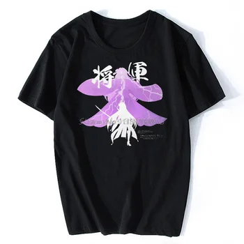 Genshin Poveikio Žaidimas Audinio Marškinėlius Raiden Shogun BAAL2 Elegantiškas Marškinėliai Vyrams Medvilnės Marškinėliai Negabaritinių Streetwear Tees
