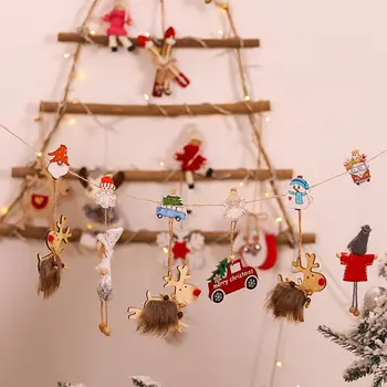 6Pcs/set Mini Briedžių Sniego Dribsniai Lengas Šalis Dekoro Kalėdų Sumedėjusių Įrašus Kortelės Laikiklį, Popieriaus Spaustukas su Nuotrauka ir Vagiai
