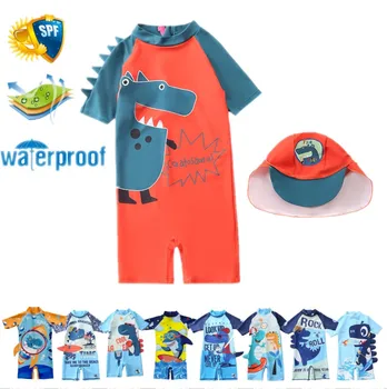 Vaikų Berniukų maudymosi kostiumėlį 2021 Dinozaurų UV Kūdikių Maudymosi Kostiumas Berniukui Vaikas vientisi Maudymosi Kostiumas Mažylis Berniukas Kūdikių Maudymosi Kostiumėliai
