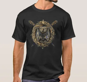 Cool Mados Prūsijos Crest su Lauko Maršalo Lazdas Atspausdintas T-Shirt. Vasaros Medvilnės trumpomis Rankovėmis O-Neck T Shirt Mens Naujas S-3XL