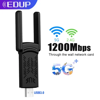 EDUP 1200Mbps USB Wifi Adapteris AP dviejų dažnių Belaidžio Wifi Tinklo plokštė USB3.0 Wifi Dongle Adapterį 2.4 GHz/5 ghz Windows 7 10
