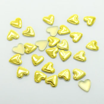 3D Nagų Smeigės Sidabro Aukso Lydinio Nagų Dailės Cirkonio Širdies formos 6mm Apdailos Dizaino Aksesuaras Nagų Prekes
