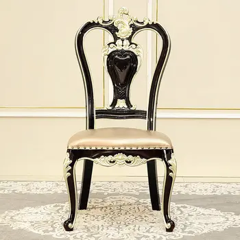 Kėdė Žaidėjas Europos Valgomojo Kėdė Neoklasicizmo Raižyti Valgomojo Kėdė Medžio Masyvo Knygą, Kėdę Kambarį Ebony Prabangūs Baldai