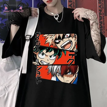 Moteriški Marškinėliai Hip-Hop Streetwear Viršūnes Anime Print T Shirt Harajuku Trumpas Rankovės Marškinėliai, Vasaros Moterų Marškinėliai Juodos spalvos Drabužius