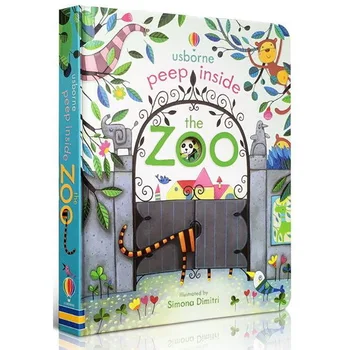 Usborne Peep Viduje Zoologijos sodo Gyvūnų Originalo anglų kalba Švietimo 3D Atvartu, Knygelių vaikams, Kūdikių, Vaikų Skaitymo Istorija Dovanų Knyga