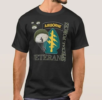 JAV Armijos Specialiųjų Pajėgų Lėktuvo Veteranas Žalioji Beretė Veteranas T-Shirt. Vasaros Medvilnės trumpomis Rankovėmis O-Neck T Shirt Mens Naujas S-3XL