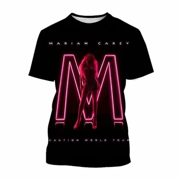 Vasarą Vyrai Moterys Mariah Carey 3D Atspausdintas Marškinėliai Mados Atsitiktinis Trumpas Rankovės marškinėliai Harajuku Streetwear Negabaritinių marškinėliai