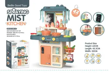 NAUJAS purškimo Virtuvės Apsimesti 2019 Žaisti virtuvės žaislai, Vaikų Žaislai, Modeliavimo Apsimesti žaisti Virtuvės 888-17 rožinė žalia 63cm ūgio 42pcs
