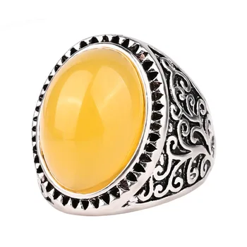 Žiedai Moterų Retro Dizaino Nerūdijančio Plieno Moterų Žiedas turkijos Ovalo formos Akmuo, Derliaus Šalis, Žiedai 2022 Tendencija