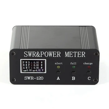 1 VNT SWR HF Trumpųjų Bangų Stovi Banga SWR Matuoklis Ir Galios Matuoklis+Baterija+OLED FM AM CW SSB Mygtuką 1.8 Mhz-50Mhz 0,5 W-120W