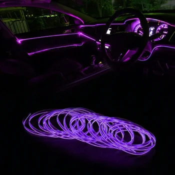 9,8 PĖDŲ Spalvos LED Pramogų Automobilių Tiuningo Interjero Detalių Atmosfera Vielos Juostos Šviesos Lempos Universaliųjų Automobilių Apdailos Reikmenys