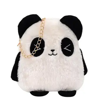 Merginos Rudens ir Žiemos Naujos Mados Laukinių Panda Mielas Animacinių filmų Pliušinis Messenger Shoulderbag Multi-funkcija Paramos Didmeninė Pandabag
