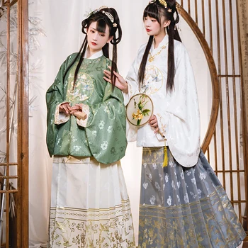 Ming Dinastija Hanfu Apvalios Kaklo Moterų Hanfu Dress Fairy Dress Tradicinės Kinų Liaudies Šokių Kostiumai Hanfu Cosplay SL4365