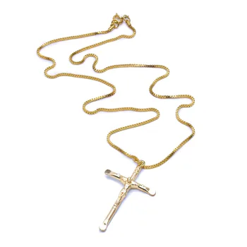 Klasikinis Aukso Spalvos Kryžius Pakabukas Vėrinius Vyrai Moterys Krikščionių Katalikų Religinės Maldos Punk Mados Papuošalai Aksesuaras Dovanos