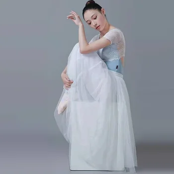 80CM Ilgio Profesionalių Baleto Kamuolys Sijonas Baltas Juodas Akių Nėrinių Suaugusiųjų Moterų Ballerina Šokių Elastinga Aukštos Juosmens Tiulio Sijonai