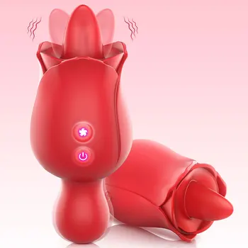 Stiprios Moterys rose kalba lyžis vibratorius G Spot Spenelių Stimuliacija suaugusiųjų žaislai čiulpti klitorio vibratoriai sekso žaislai womens