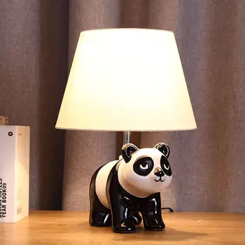 Šiuolaikinės Panda Keramikos Stalo Lempos, Miegamojo Šiaurės Kambarį Dekoro Zebra Stalinės Lempos, Gyvūnų Tyrimas, Vaikų Kambario Spintelė
