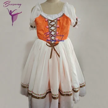Suaugusiųjų Orange Profesionalių Baleto ilgai Tutu suknelė Profesionalių Baleto romatic Tutus Ballerina Minkštas Tiulis Ilgas sijonas mergaitėms