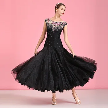H2570 Lady Sportinių Šokių Suknelė Rose Siuvinėjimo Dėvėti Šiuolaikinės Nacionalinės Standartinių Šokių Profesinės Veiklos Praktikos Suknelės