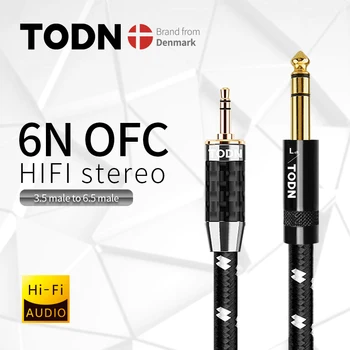 TODN HiFi kabelis audio AUX-jack laidas 6N OFC 6.5 mm Daugiakanalis plug-iki 6,5 mm Daugiakanalis plug
