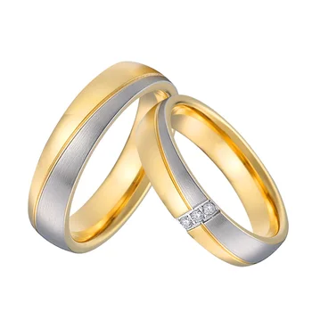 Unikali Mados Jubiliejų, Vestuvių Juostoje Žiedas vyrams Aukso Spalvos Nuotakos Pažadas Pora Sužadėtuvių Žiedai moterims