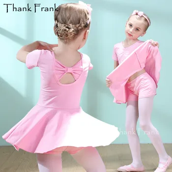 Karšto Pardavimo Mergaičių Baleto Suknelė Vaikai Trumpas Rankovės Ballerina Kostiumai Chldren Medvilnės Baleto Klasės Šokių Drabužius Mokymo Dancewear
