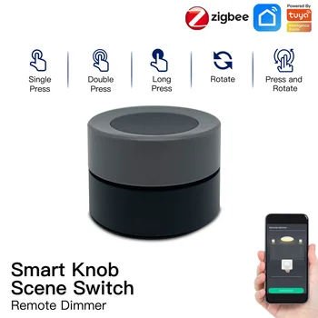Tuya Zigbee Smart Rankenėlę Belaidžio Scena Jungiklio Mygtuką Kontrolės Dimeris Baterija Automatinis Scenos Smart Gyvenimo APP