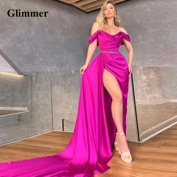Glimmer Paprasta Seksualus Vakaro Suknelės Aukštos Ritininės Oficialų Prom Chalatai Pagaminti Pagal Užsakymą Įžymybė Vestidos Fiesta Gala Rūbeliai De Soiree