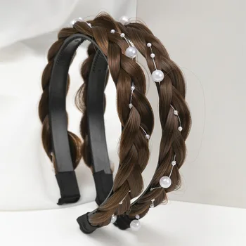 Twist Pynimo Hairband Perukas Pintas Lankelis Hairband Moterų plaukų clips, moterims, plaukų aksesuarai
