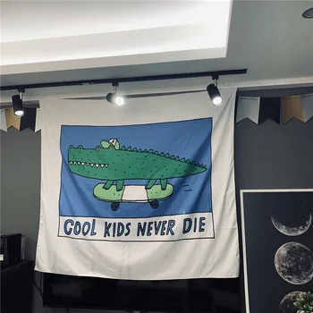 Gobelenas Poliesteris krokodilas animacinių filmų gobelenas krokodilas kietas vaikai niekada mirti tapestrycurtain tapestrywallhanging gobelenas