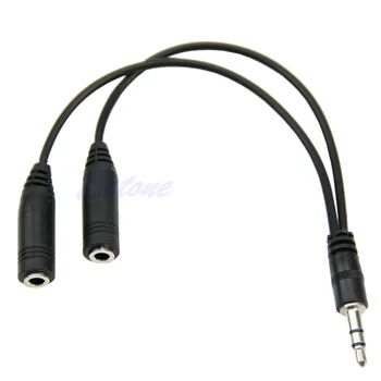 C1FB 3.5 mm 1/8 Vyrų ir 2 Dual Moterų Ausinės Ausinių Stereofoninio Garso Y Splitter Cable