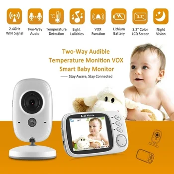 INQMEGA 3.2 Colių Kūdikio stebėjimo Belaidės Vaizdo Stebėjimo Kamera, Domofonas Kūdikių Auklė Lopšinė Temperatūros Stebėjimo kūdikių telefono